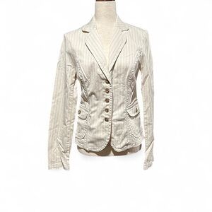 Sisley Striped Cream Blazer